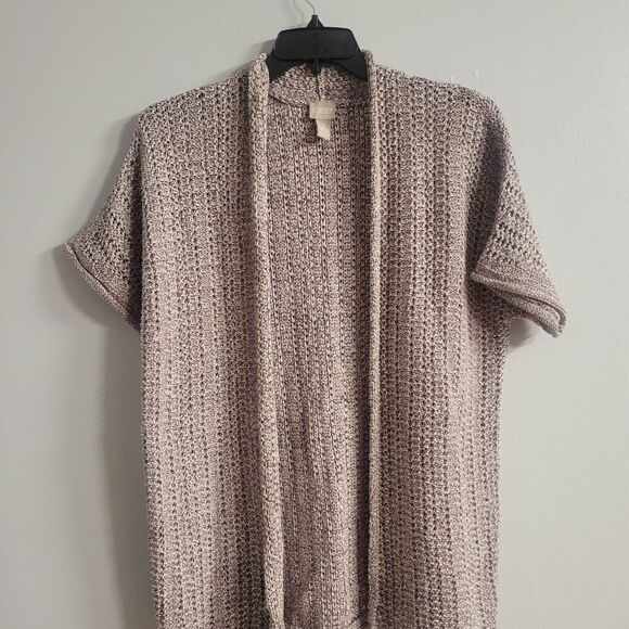 Chico's Size 2 Large Open Knit Cardigan Boho Neutral Lagenlook Earthy - Picture 1 of 9